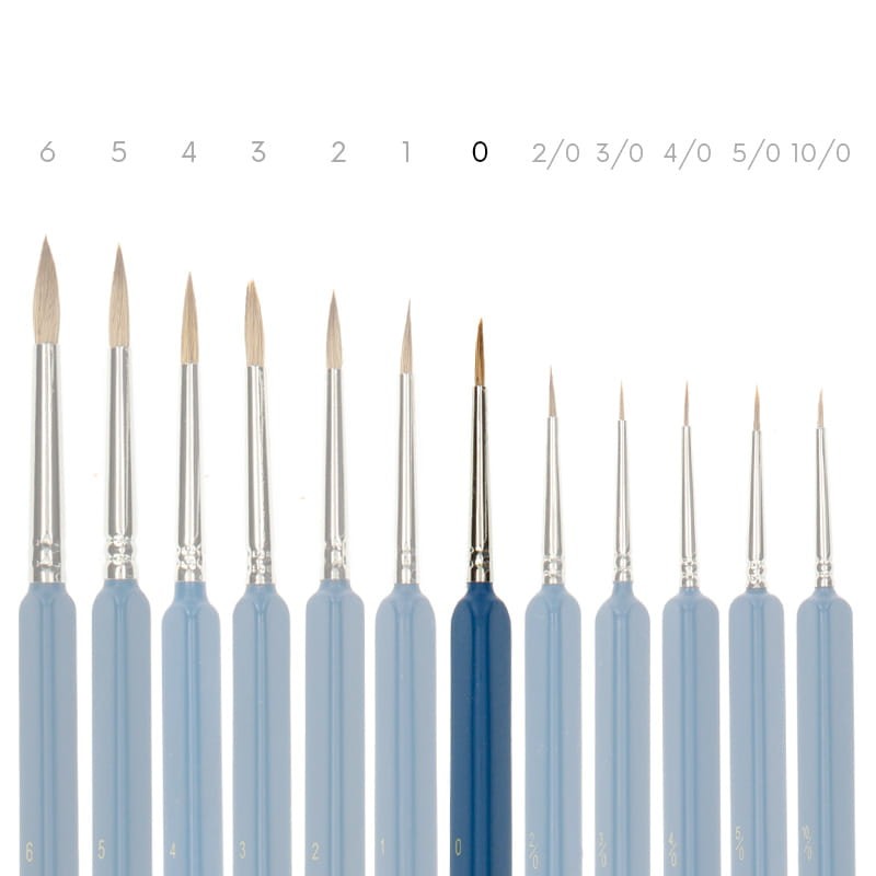 Pędzel Renesans 3009 Kolinsky-nr 0-okrągły, włosie naturalne 02