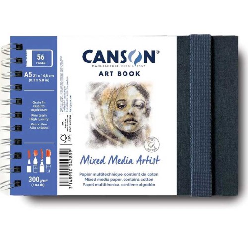 Art book na spirali Mixed Media Artist Canson - 300 g, A5, 56 stron
