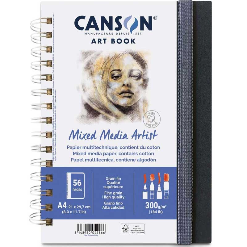 Art book na spirali Mixed Media Artist Canson 300 g A4 56 arkuszy 1