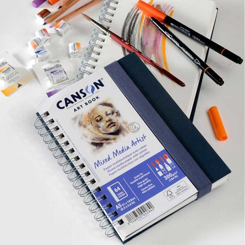Art book na spirali Mixed Media Artist Canson 300 g A4 56 arkuszy 2