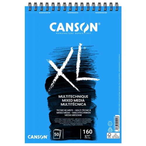 Blok na spirali XL Mixed Media Canson - A5, 160 g, 30 ark.