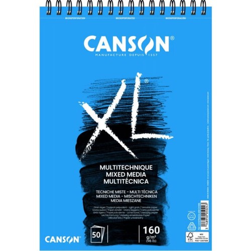 Blok na spirali XL Mixed Media Canson - A3, 160 g, 50 ark.