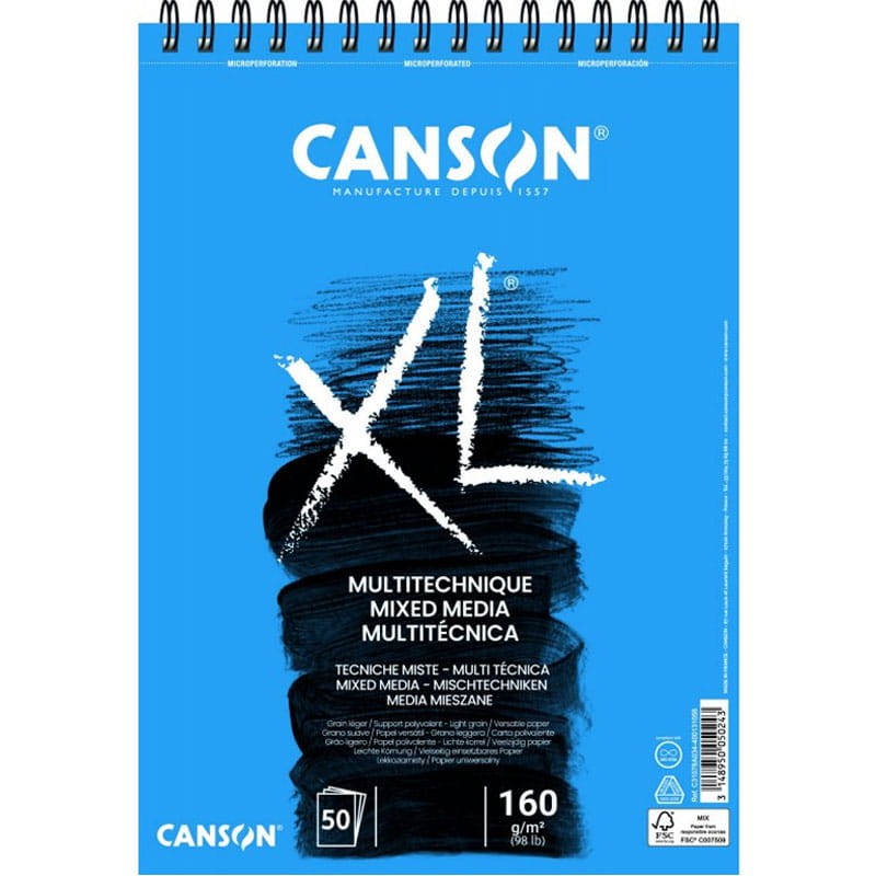 Blok XL Mixed Media Multitechnique Canson A3 160g 50 arkuszy 1