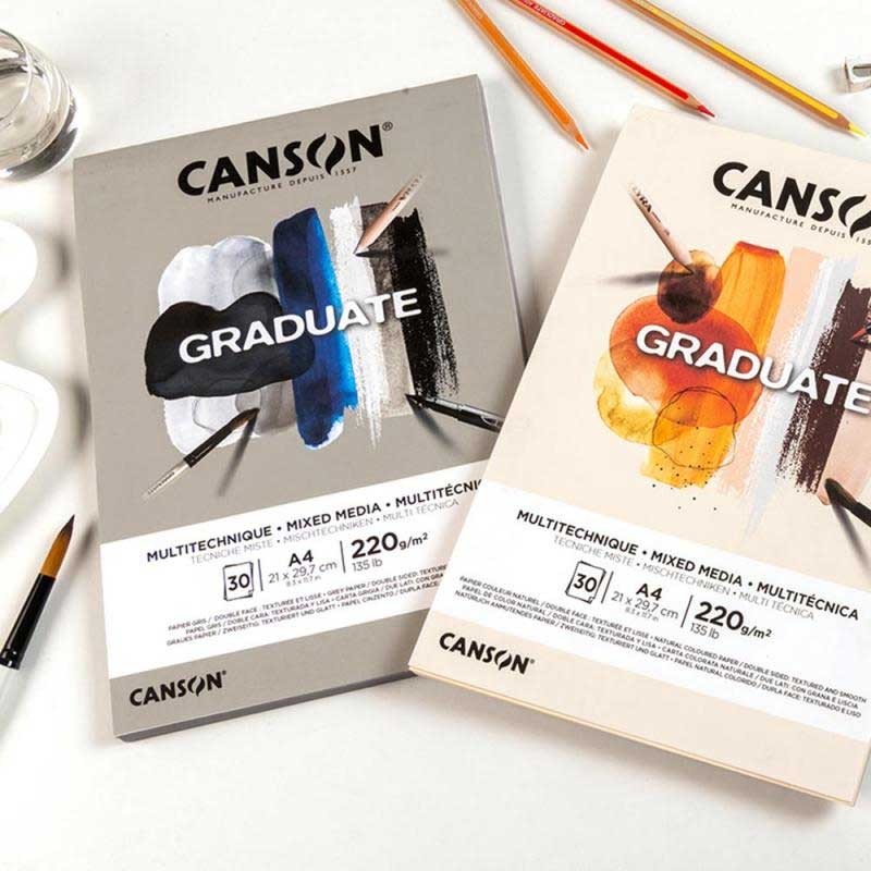 Blok Canson Graduate Mixed Media Natural - A4, 220 g, 30 ark. 4