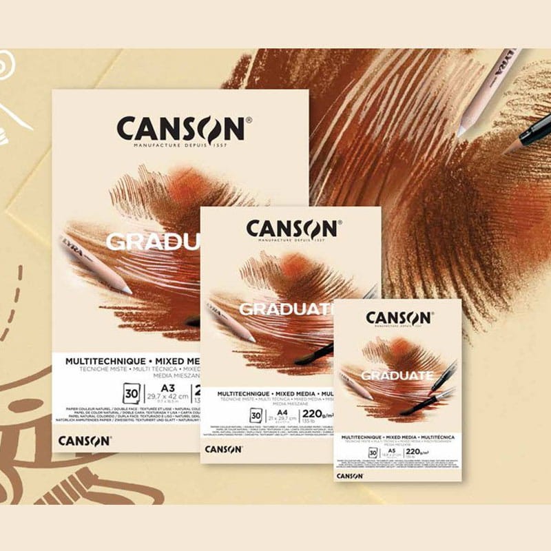 Blok Canson Graduate Mixed Media Natural - A3, 220 g, 30 ark. 3
