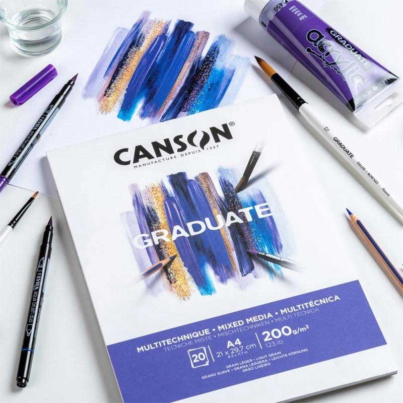 Blok Mixed Media Canson Graduate A4 200g 20 arkuszy 2