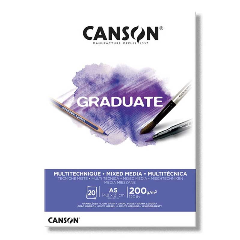 Blok Mixed Media Canson Graduate A5 200g 20 arkuszy 1