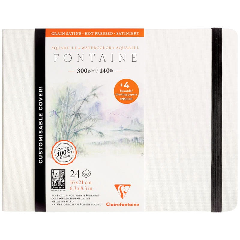 Art book do akwareli Clairefontaine Fontaine - 16 x 21 cm, 300 g, 24 ark. 01
