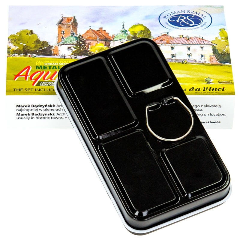 Zestaw farb akwarelowych Aquarius Urban Sketchers 12 szt pędzelek daVinci 4