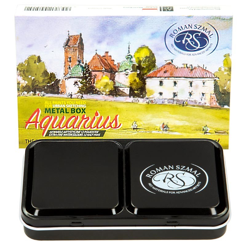 Zestaw farb akwarelowych Aquarius Urban Sketchers 12 szt pędzelek daVinci 2
