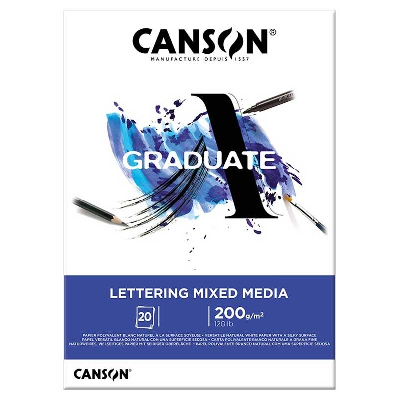 Blok Canson Graduate Lettering Mixed Media A4 200g 20 arkuszy 1