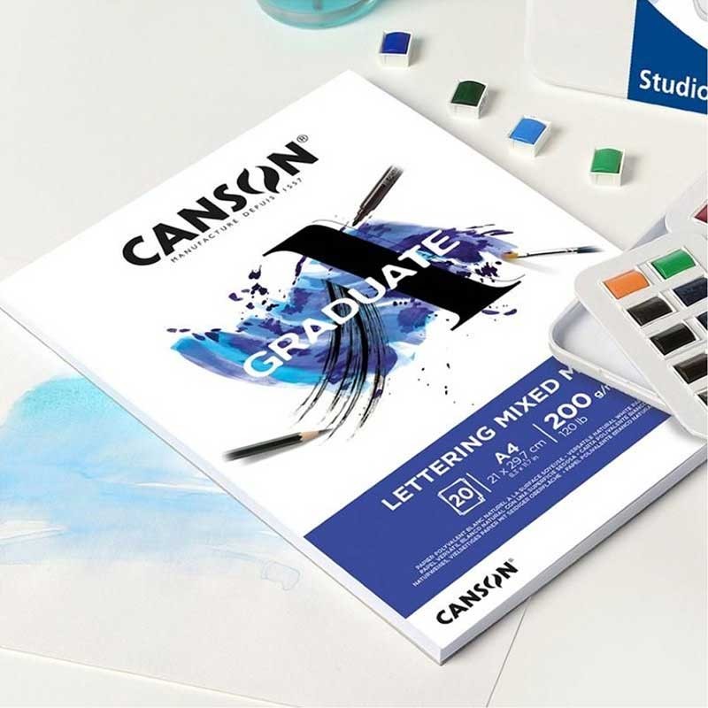 Blok Canson Graduate Lettering Mixed Media A4 200g 20 arkuszy 3