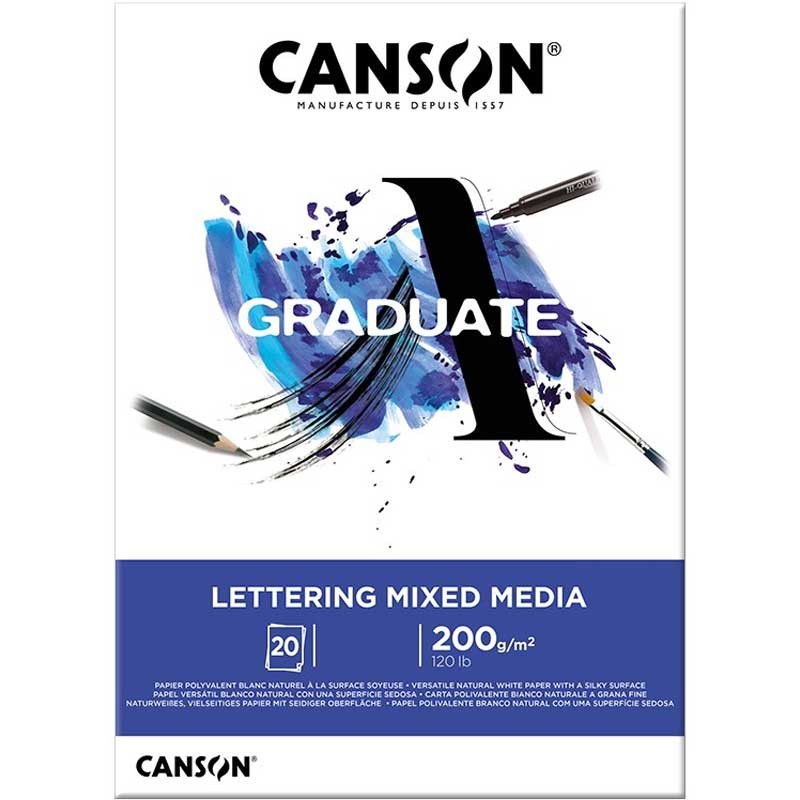 Blok Canson Graduate Lettering Mixed Media A3 200g 20 arkuszy 1