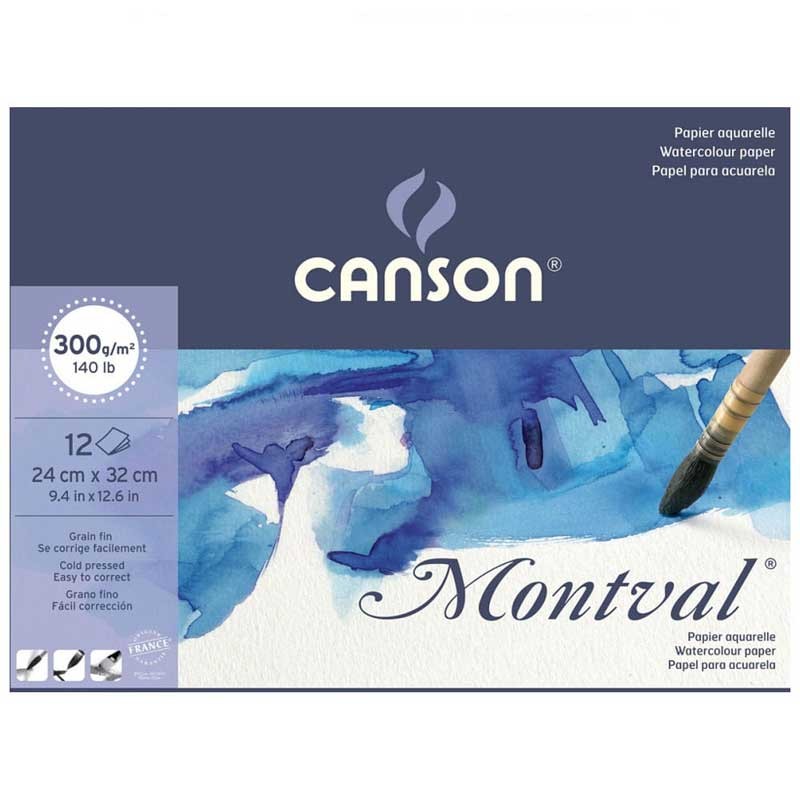 Blok do akwareli Canson Montval 24 x 32cm 300g 12 arkuszy 5