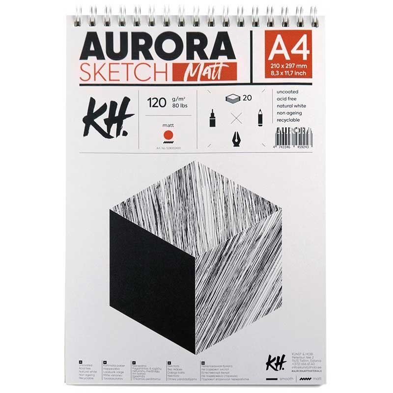 Blok AURORA Sketch Matt 120 g A4 spirala 01