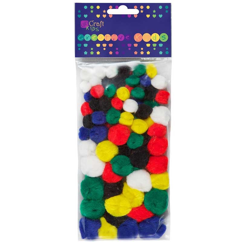 Pompony akrylowe dpCraft 78 szt mix kolorów i rozmiarów 01
