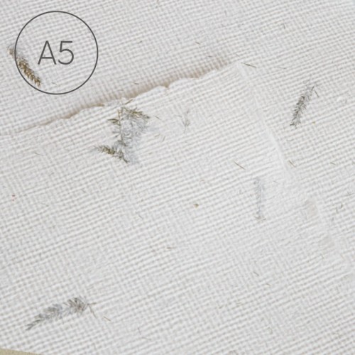 Papier czerpany fakturowany juta A5 - Asparagus