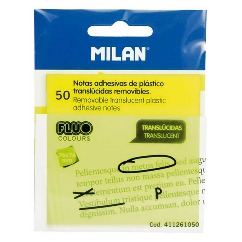 Karteczki samoprzylepne przezroczyste Milan Fluo żółte 01