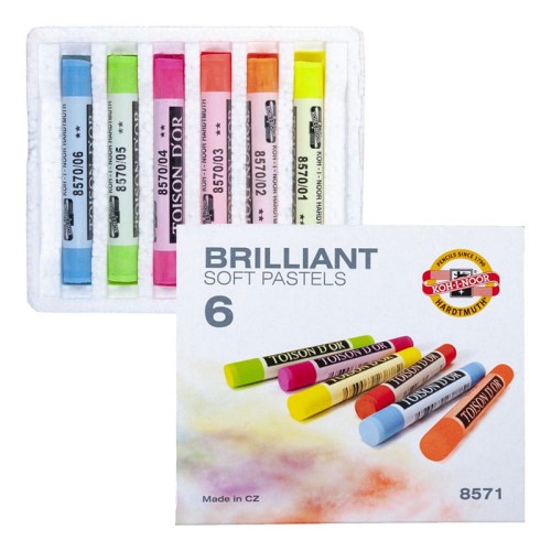 Pastele suche Koh-i-noor Toison D'or 8571 fluo - 6 szt.