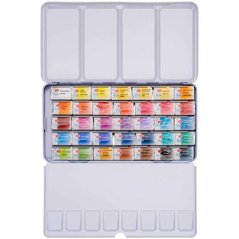 Akwarele Białe Noce w kostkach zestaw 35 szt. metalowa kaseta 02