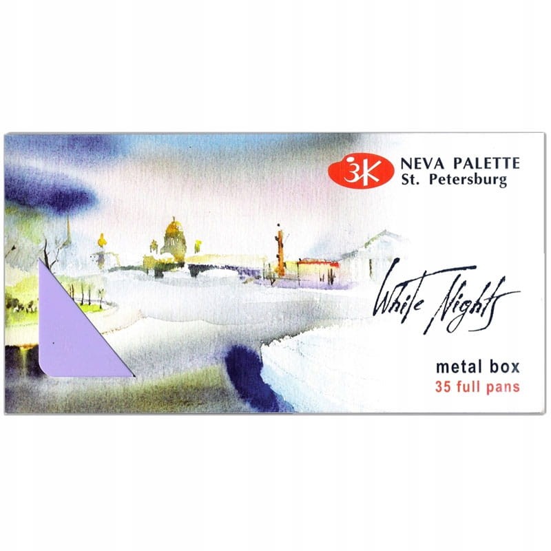 Akwarele Białe Noce w kostkach zestaw 35 szt. metalowa kaseta 03