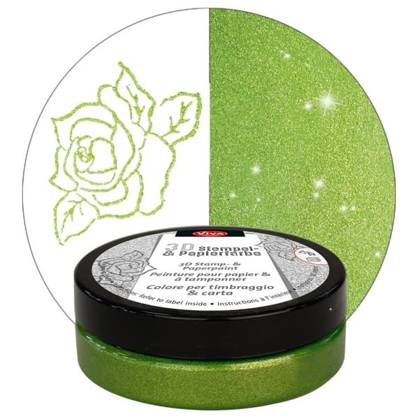 Viva Tusz do stempli 3D 913 Grass green Metallic 02