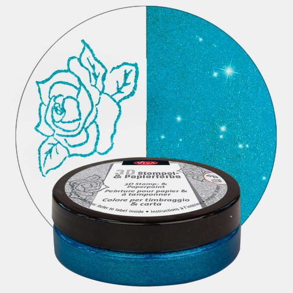 Viva Tusz do stempli 3D 909 Turquoise Metallic 02