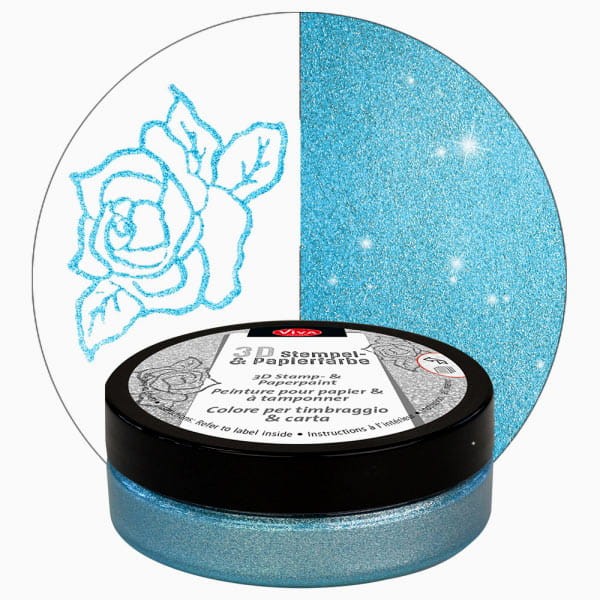 Viva Tusz do stempli 3D 908 Light Blue Metallic 02