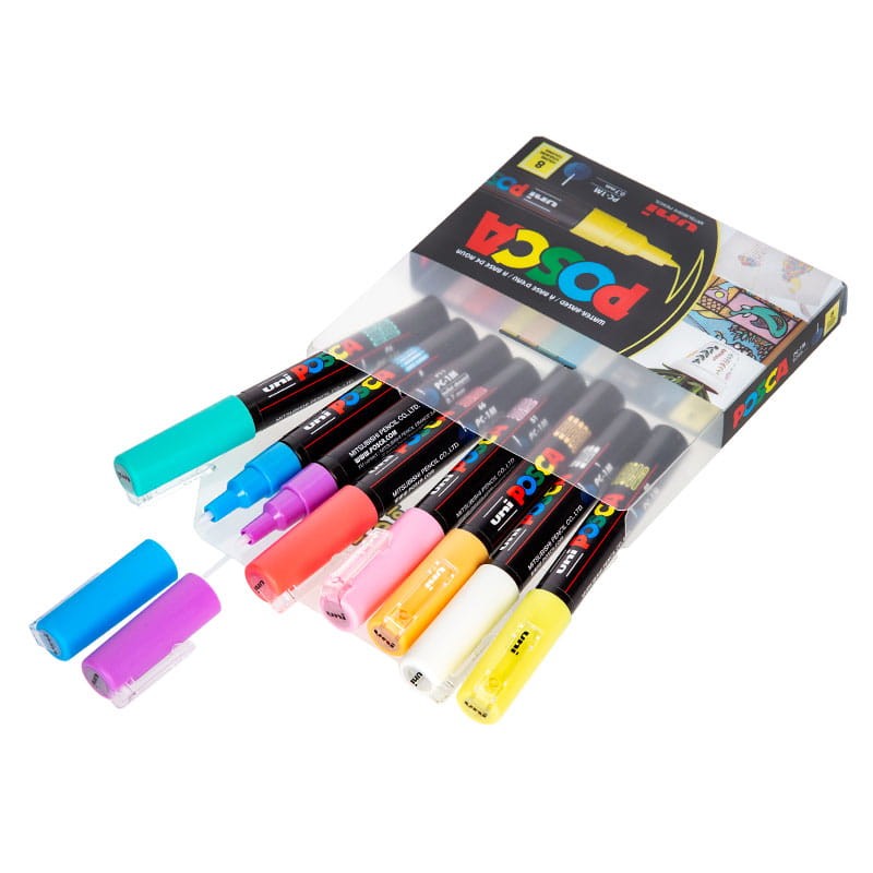 Markery POSCA PC-1M zestaw 8 szt Soft Colors