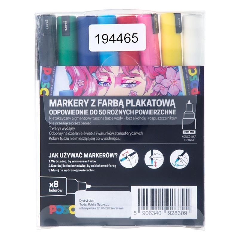 Markery POSCA PC-1MR zestaw 8 szt. Basic