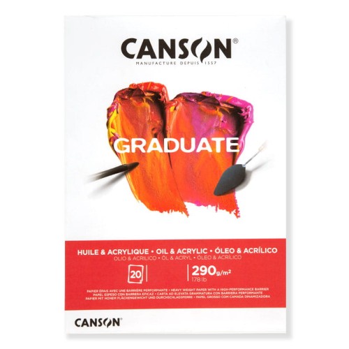 Blok do farb akrylowych i olejnych Canson Graduate - A5, 290 g, 20 ark.