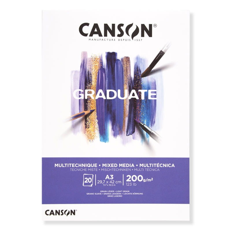 Blok Mixed Media Canson Graduate - A3, 200 g, 20 ark. 1