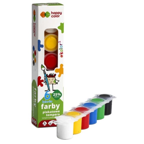 Zestaw farb plakatowych Tempera Happy Color 6 x 25 ml
