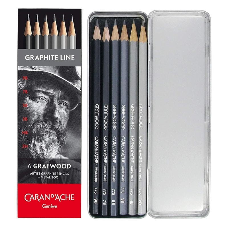 Ołówki-Caran-d'Ache-GRAFWOOD-6-szt-01