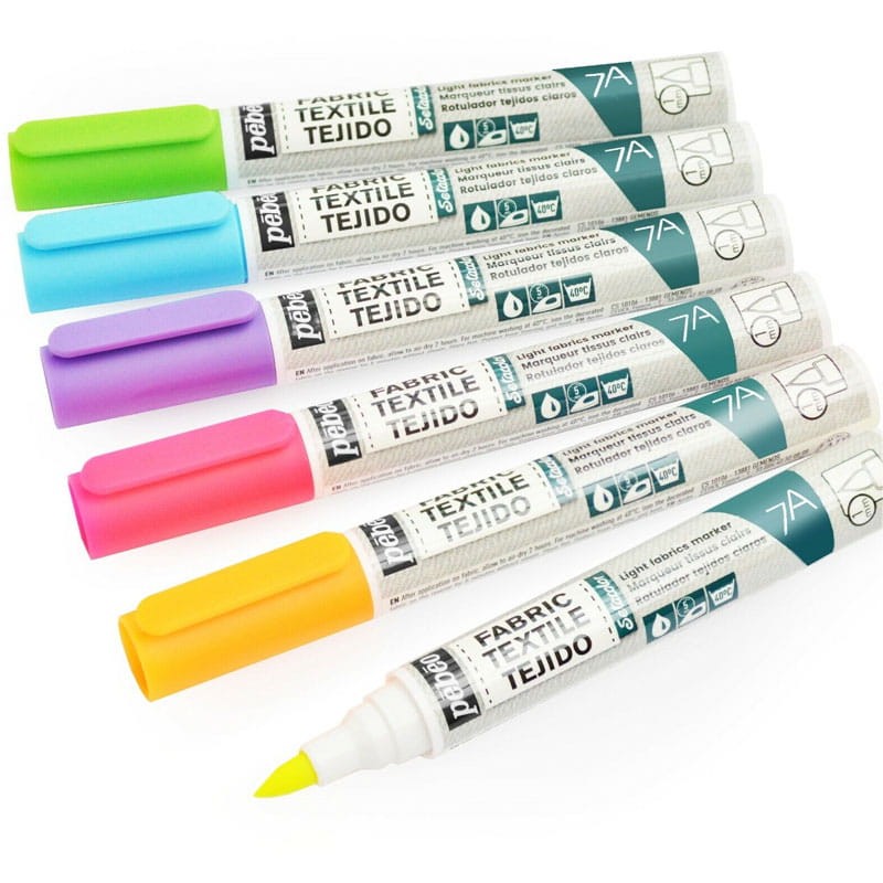 Markery do tkanin Pebeo 7A Light Fabrics Fluo 1 mm zestaw 6 szt, 03