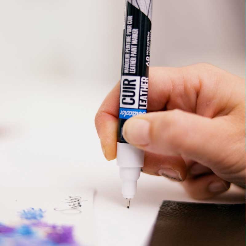 Markery do skóry Setacolor Cuir Leather Black & White Pebeo zestaw 2 szt 04