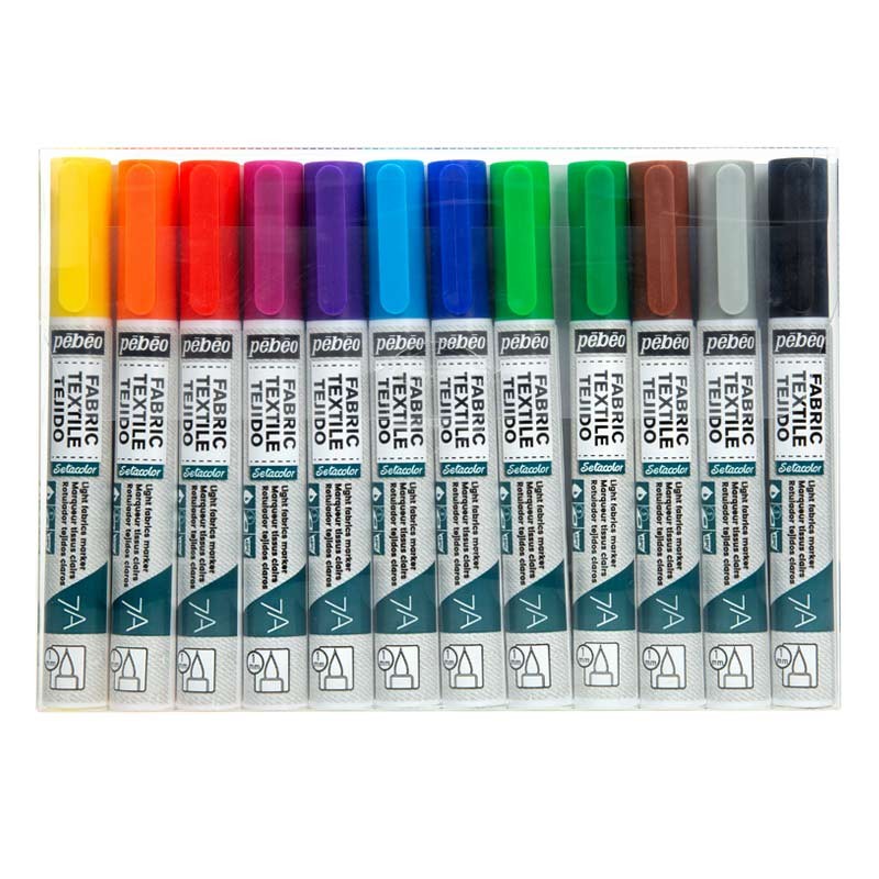 Markery-do-tkanin-Setacolor-7A-Light-Fabrics-Classic-1mm-Pebeo-zestaw-12-szt.-01