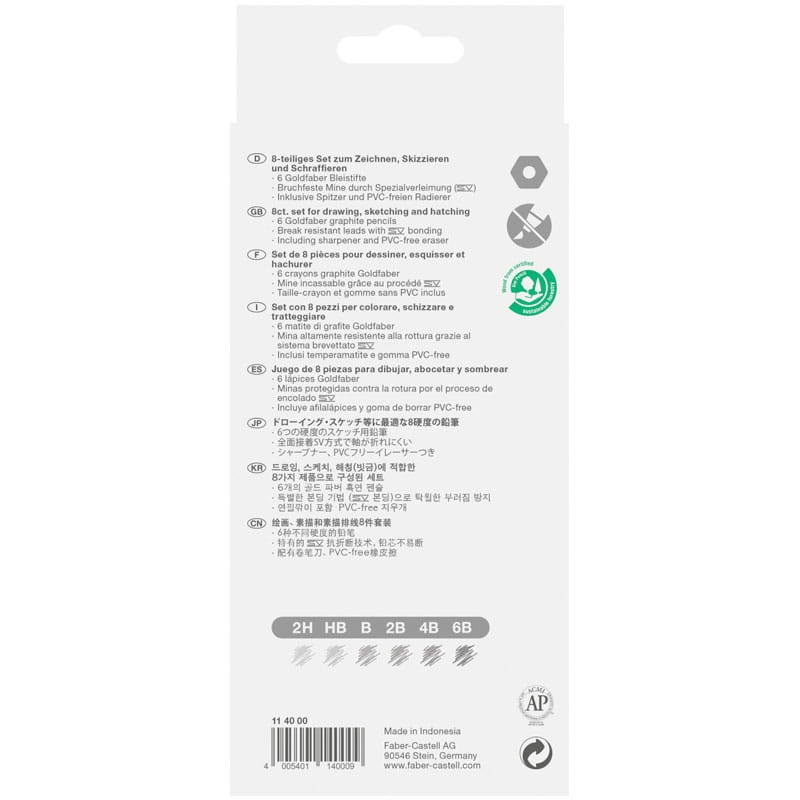 Ołówki Faber-Castell Goldfaber Sketch Set zestaw 8 szt. + ołówek + gumka 03