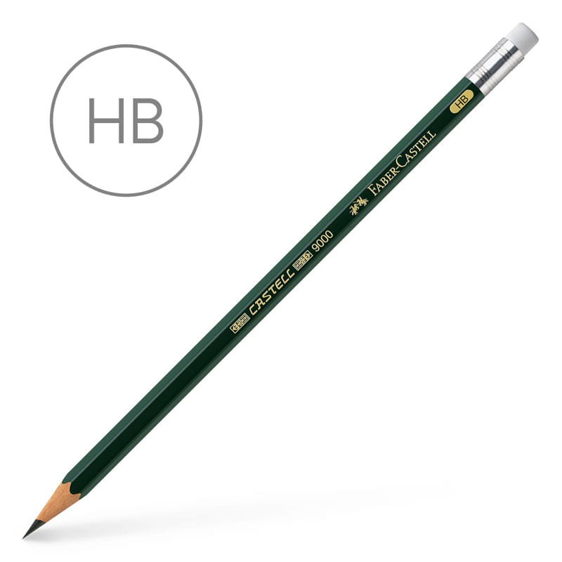 Ołówek Faber-Castell 9000 z gumką HB 01