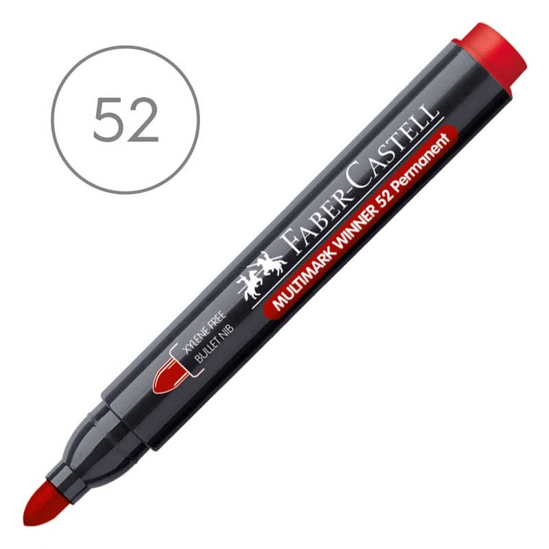 Marker permanentny Multimark Winner Faber-Castell 52 okrągły czerwony 01