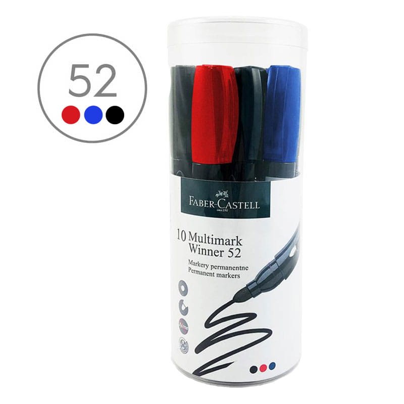 Markery permanentne Multimark Winner Faber-Castell 52 zestaw 10 szt. mix kolorów 01