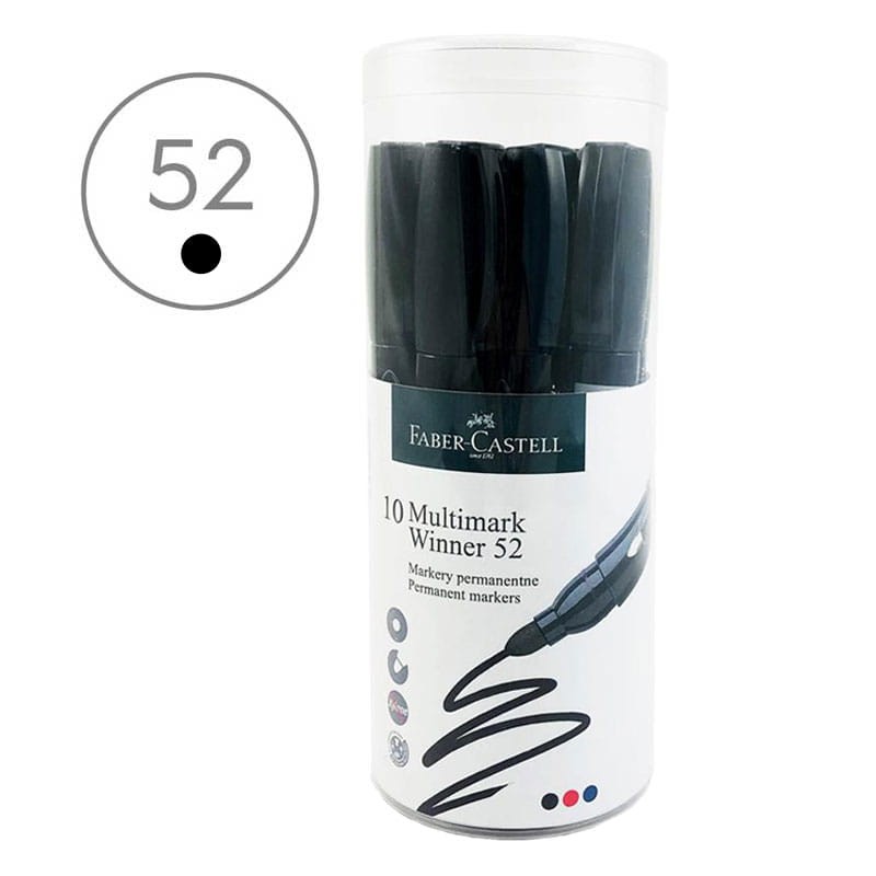 Markery permanentne Multimark Winner Faber-Castell 52 zestaw 10 szt. czarne 01