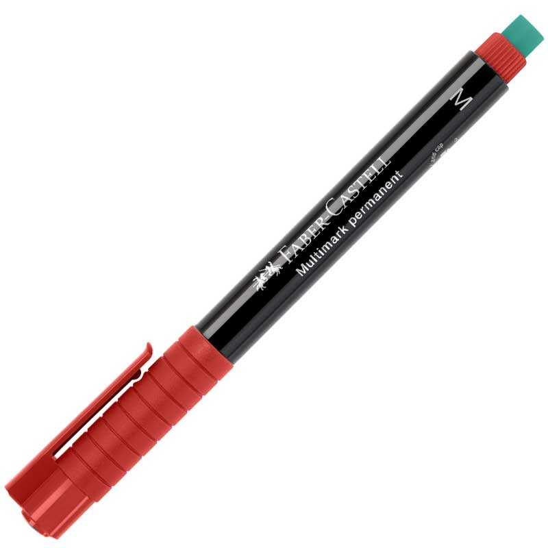Marker permanentny Multimark Faber-Castell M czerwony 02