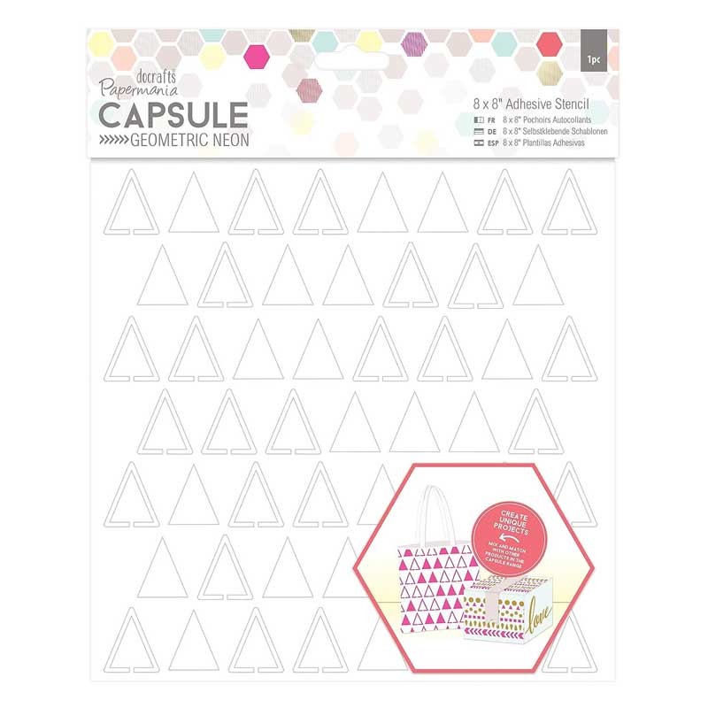 Szablon-samoprzylepny-3-szt-Capsule-Geometric-Neon-Papermania- TRIANGLE-Trójkąty-PMA-503271-001