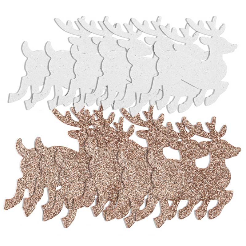 Naklejki z pianki brokatowe dpCraft 12 szt. Renifery 02