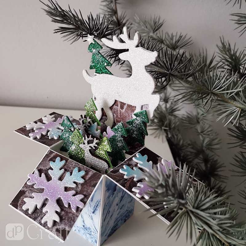 Naklejki z pianki brokatowe dpCraft 12 szt. Renifery 03