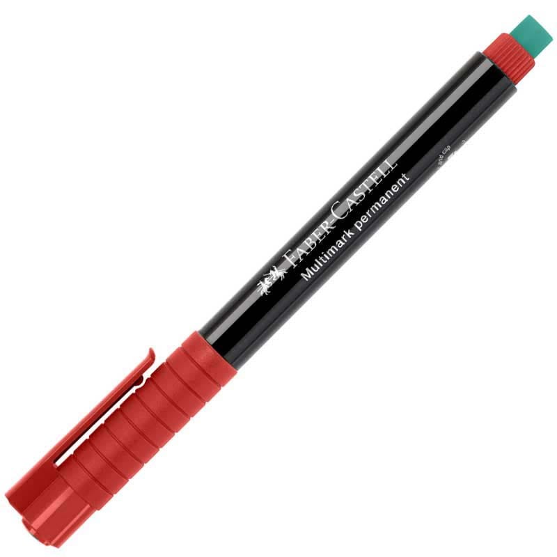 Marker permanentny Multimark Faber-Castell F czerwony 02