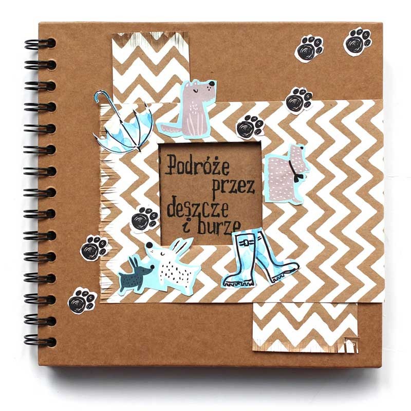 Album baza do scrapbookingu z okienkiem Happy Color kraft 20.3 x 20.3 cm 180 g 30 ark. 04