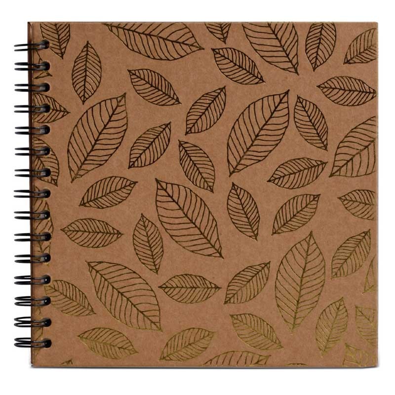 Album baza do scrapbookingu Happy Color kraft złote liście 20 x 20 cm 180 g 30 ark. 01