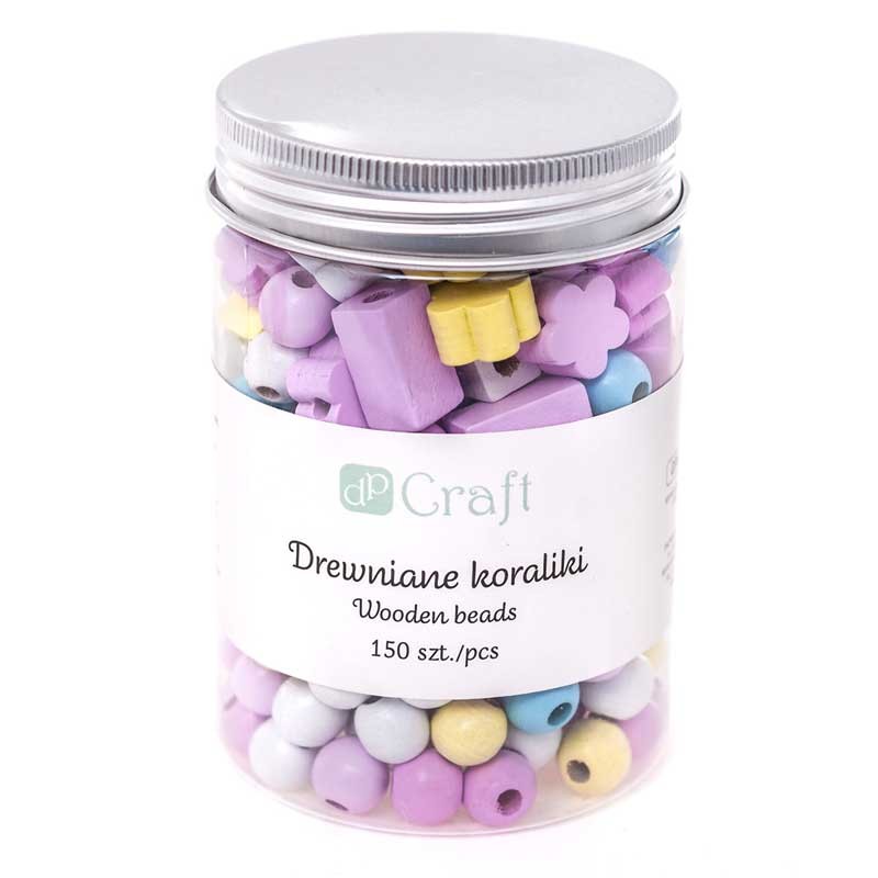 Koraliki drewniane DP Craft mix Pastelowe 150 szt-01